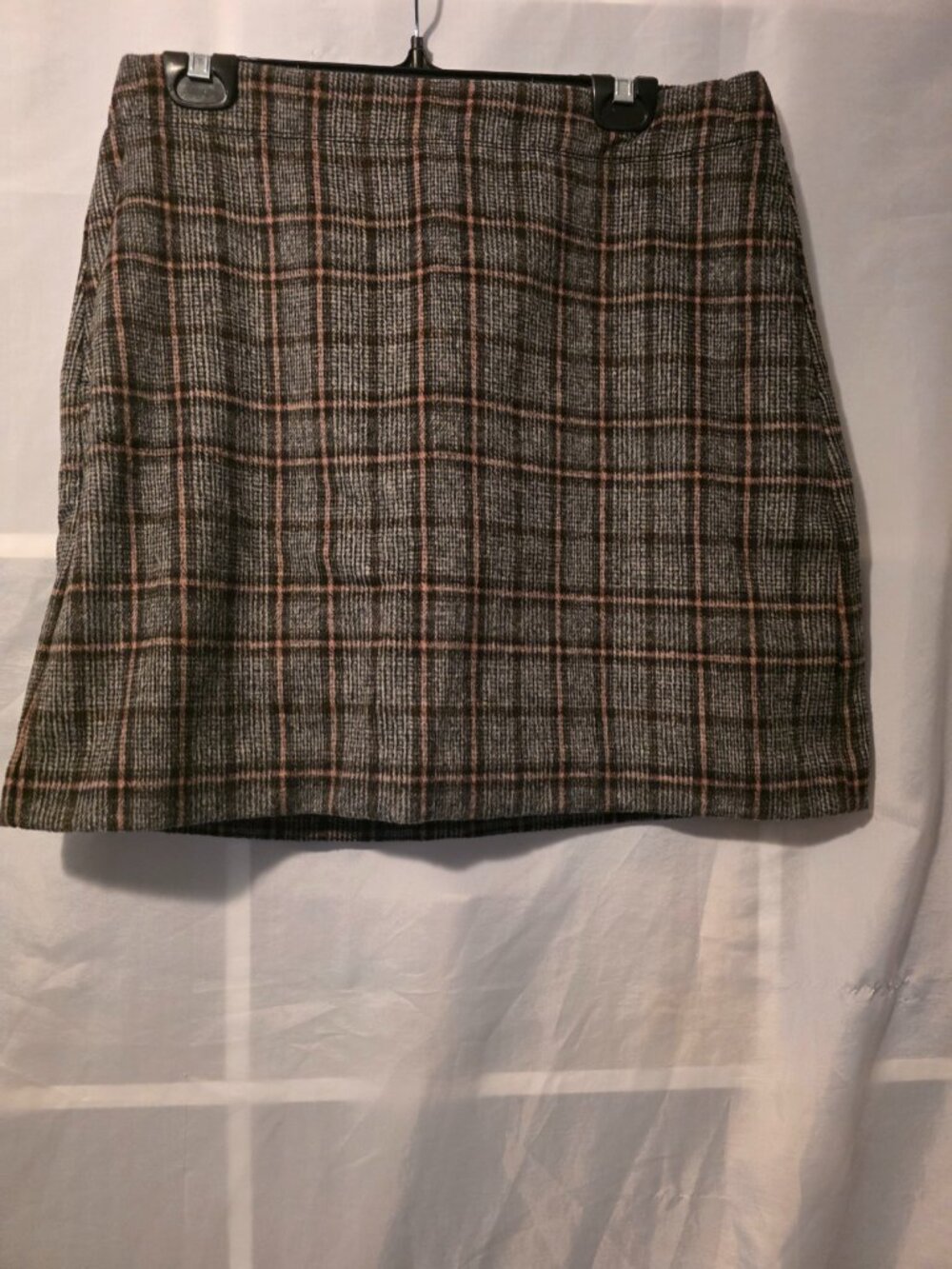 Women's Loft Wool Plaid Wool Blend Skirt, Size 10